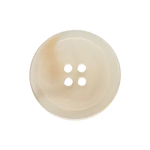 High-end four-hole resin button with cream marbled texture for apparel