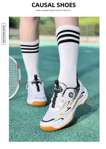 Chaussures de badminton professionnelles pour enfants avec semelle antidérapante et cadran