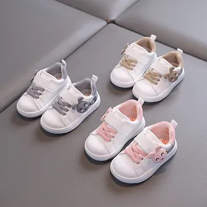 Breathable toddler soft sole walking shoes with cute animal design for boys and girls.