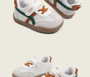 Detailed close-up of breathable mesh toddler walking shoes with adjustable velcro straps