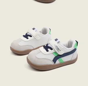 Breathable mesh baby walking shoes with Velcro strap and soft gum sole