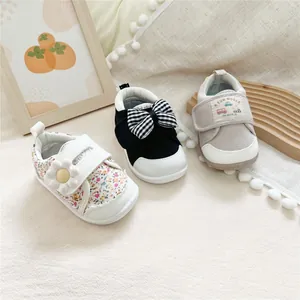 Mori style baby soft sole walking shoes with velcro straps for toddlers in various designs