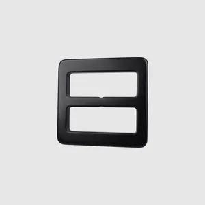 Hebilla rectangular de resina negra duradera botón accesorio de alta gama para ropa y cinturones.