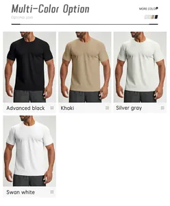 Men's quick-dry sports T-shirt multi-color options including black and white