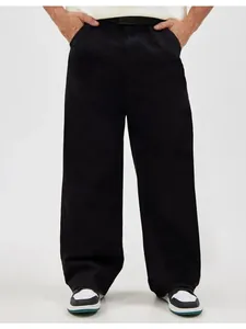 Men Oversized Denim Jeans Cotton Stretch Loose Straight Fit Washed Casual Bottom Trousers For Summer Autumn Streetwear