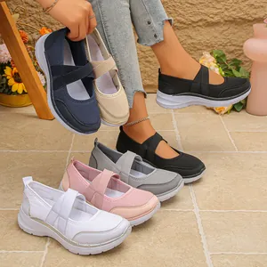 Baskets Mary Jane en maille respirante pour femmes déclinées en plusieurs coloris pastel