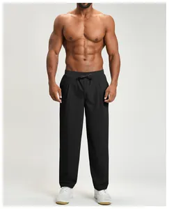 Men's black quick-dry sports trousers for outdoor hiking, casual and breathable fit