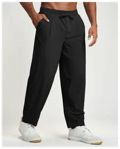 Detailed view of men's quick-dry sports casual pants with adjustable drawstring
