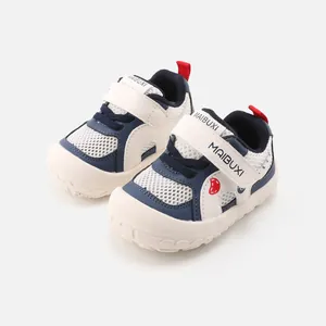 Breathable mesh toddler sneakers with soft non-slip soles for active boys and girls