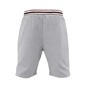 Short de course pour hommes gris séchage rapide avec détail de ceinture élastique rayée rouge