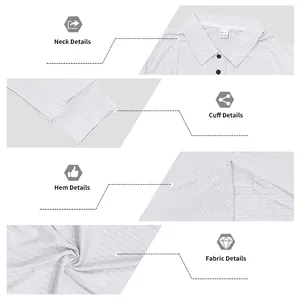 Close-up details of the ribbed texture and collar on a long sleeve men's Polo shirt.