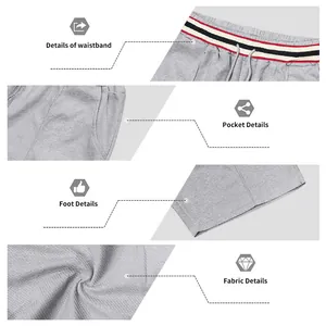 Detailed close-ups of grey quick-dry sports shorts showing waistband and waffle fabric