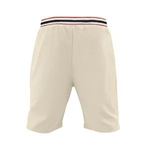 Close-up back view of quick-dry breathable loose running shorts with striped waistband