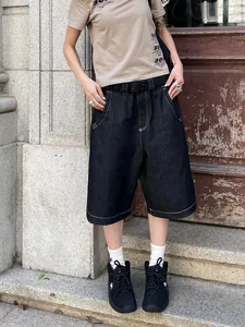 Amerikanische Vintage Herren Denim-Shorts, lockere weite Streetwear-Hose
