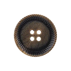 Botón redondo de estilo cuerno premium con diseño acanalado para abrigos y chaquetas