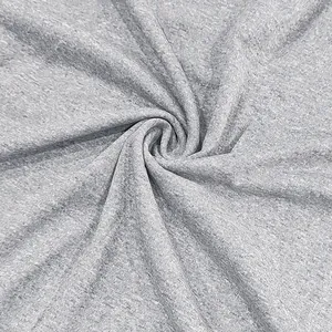 Macro view of grey heathered breathable quick-dry fabric texture for sports T-shirt.