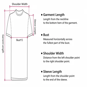 Detailed measurement guide for men's short-sleeve polo shirt showing bust and length.