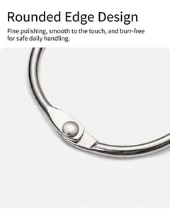 Macro detail of a high-quality polished metal binder ring showing smooth rounded safety corners