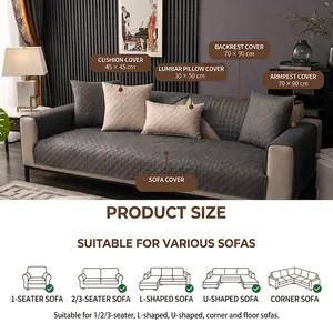 Detailed size and compatibility chart for waterproof tech cloth sofa cover set
