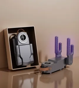 Asciugascarpe automatico pieghevole con timer e display digitale in grigio spazio