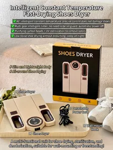 Detailansicht des elektrischen Schuhtrockners mit abnehmbarem Kabel und Klebehaken