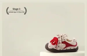 Breathable infant pre-walker mesh sneakers with red bow and cute polka dot patterns