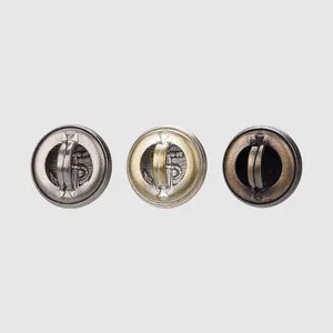 Set of three premium Japanese brass shank buttons with embossed anchor design