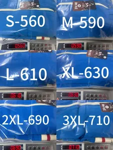 Detailed weight comparison chart for blue striped zip-up hoodies from size S to 3XL