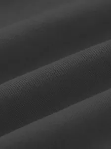 Macro view showing the detailed soft knit texture of dark grey hoodie fabric material