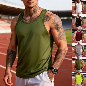 Slim fit quick-dry athletic gym tank top for men available in multiple vibrant colors