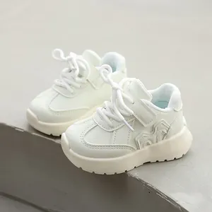 Baskets blanches pour enfants, chaussures de sport décontractées pour garçons et filles
