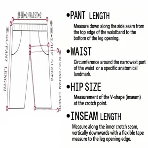 Detailed measurement guide for men's summer fashion sports patchwork casual shorts