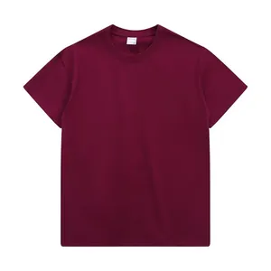Classic heavyweight cotton burgundy T-shirt for men in a relaxed and stylish oversize fit