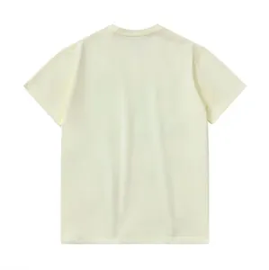 Detailed back view of a high-quality heavyweight cream oversized cotton T-shirt for men.