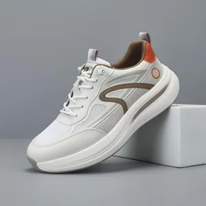 Scarpe da Corsa da Uomo Traspiranti in Maglia Flyknit Leggere Suola Spessa Outdoor Casual Sneaker Sportive Slip On