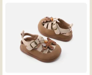 Toddler girl cartoon Roman sandals with soft non-slip soles for casual beach wear