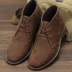 Herren Lässige Polierte Wüstenschuhe Komfort Retro Chukka Stiefeletten Rutschfeste PU-Leder Schnürschuhe Für Herren Outdoor Mode