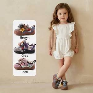Toddler casual sneakers with 3D bunny and flower decor soft non-slip sole