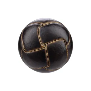 Bouton en nylon vintage à texture cuir tressé haut de gamme pour décoration de vêtements