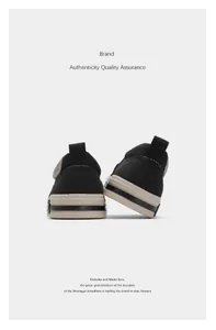 Detaillierte Rückansicht stilvoller schwarzer Low-Top-Slipper aus Canvas für Herrenmode