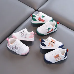Toddler First Walker Shoes Cartoon Animal Print Microfiber Leather Anti Slip Soft Sole Casual Sneakers For Boys Girls