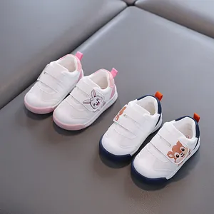 Cute cartoon animal baby walking shoes with soft anti-slip soles for toddler boys and girls
