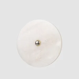 Natural White Butterfly Shell Buttons High End Floral Engraved Decorative Round Sewing Buttons With Metal Center Stud