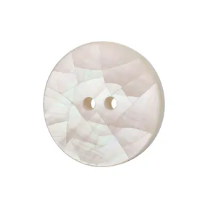 High-end round white mother of pearl mosaic shell button with two holes for luxury garments