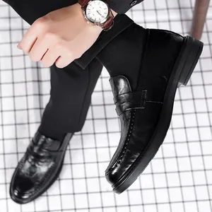 Mocassini da lavoro in pelle nera premium da uomo eleganti scarpe eleganti per abiti formali