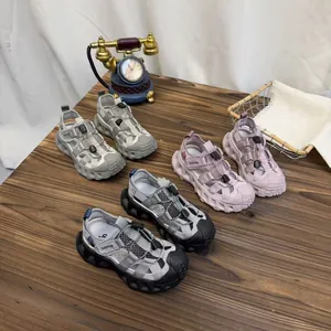 Detailed view of breathable mesh kids' sports sandals in multiple color options.