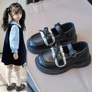 Mädchen Mary Jane Lederschuhe Mit Spitze Schleife Herz Schnalle Für Prinzessin Party Aufführung Schule Kinder Formelle Halbschuhe