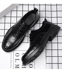 Elegante schwarze Leder-Business-Schuhe für Herren mit klassischem Schnür-Design