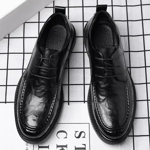 Klassische schwarze Business-Herrenschuhe aus Leder mit Schnürung für Herren Büro