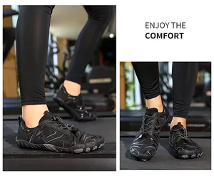 Close-up of black quick-dry aqua shoes for outdoor snorkeling and gym training